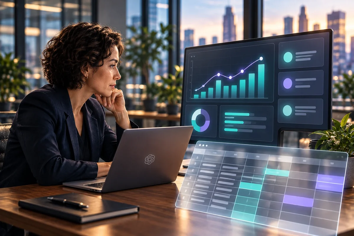Dashboard de ventas con ChatGPT creado desde Excel con ingresos, canales y filtros de periodo