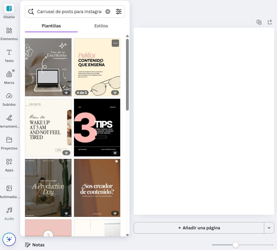 Elige plantilla Elige plantilla